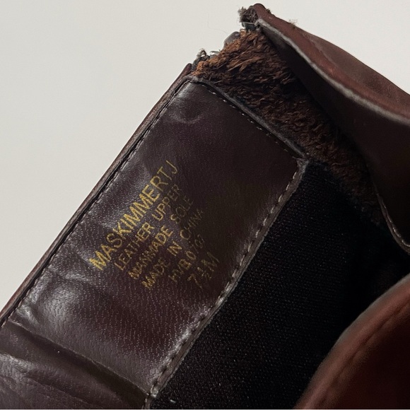 Anne Klein Leather Rich Brown Kitten Heeled Boots Chic Classy Workwear Preppy - Picture 5 of 16